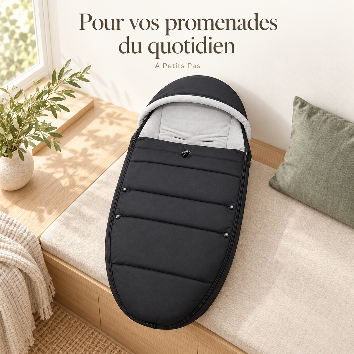 Pour vos promenades du quotidien — Chancelière pour poussette — doublure douce