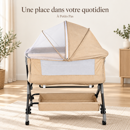 Une place dans votre quotidien — Berceau de chevet réglable avec moustiquaire