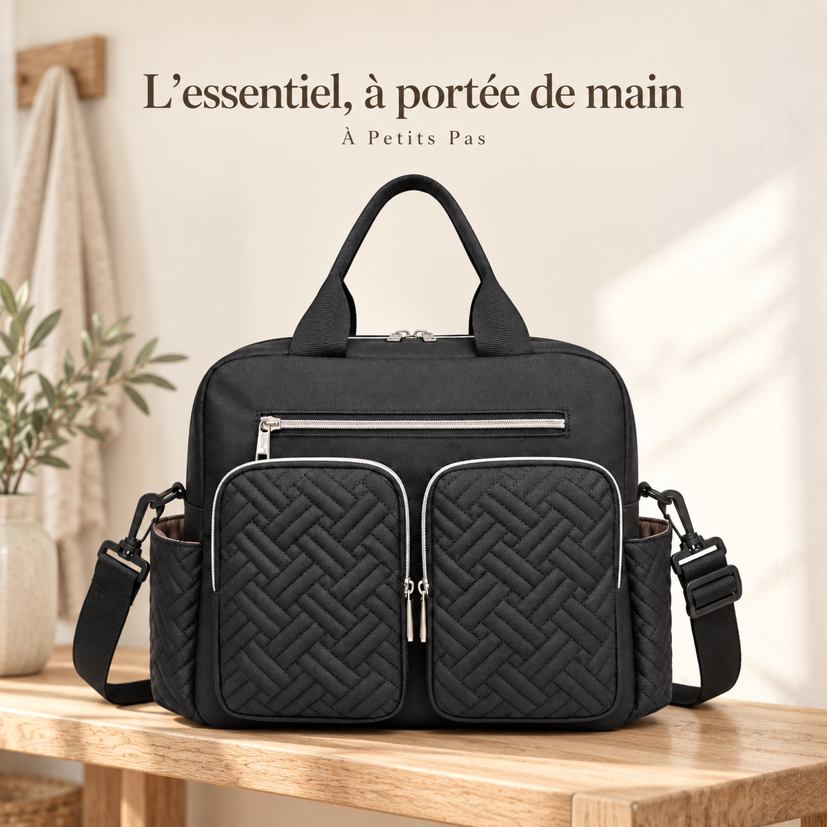 L’essentiel, à portée de main — Sac à langer bandoulière KONO