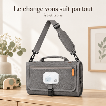 Le change vous suit partout — Tapis de change nomade — poche à lingettes