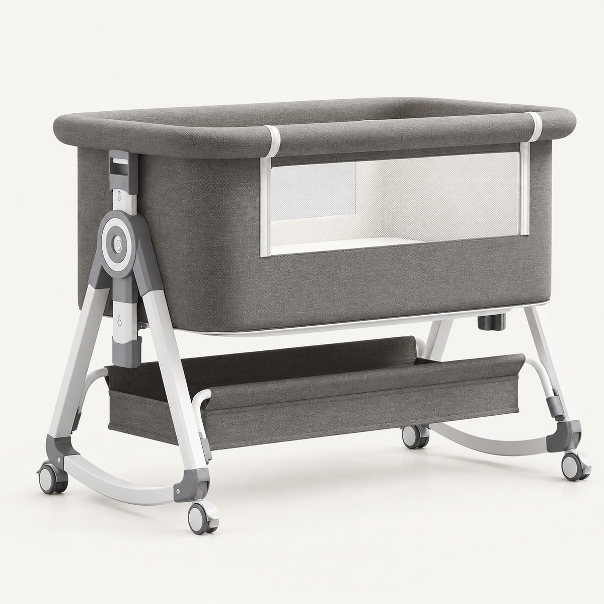 Lit d’appoint avec matelas — coloris doux — Gris