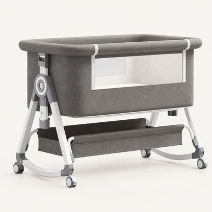 Lit d’appoint avec matelas — coloris doux — Gris