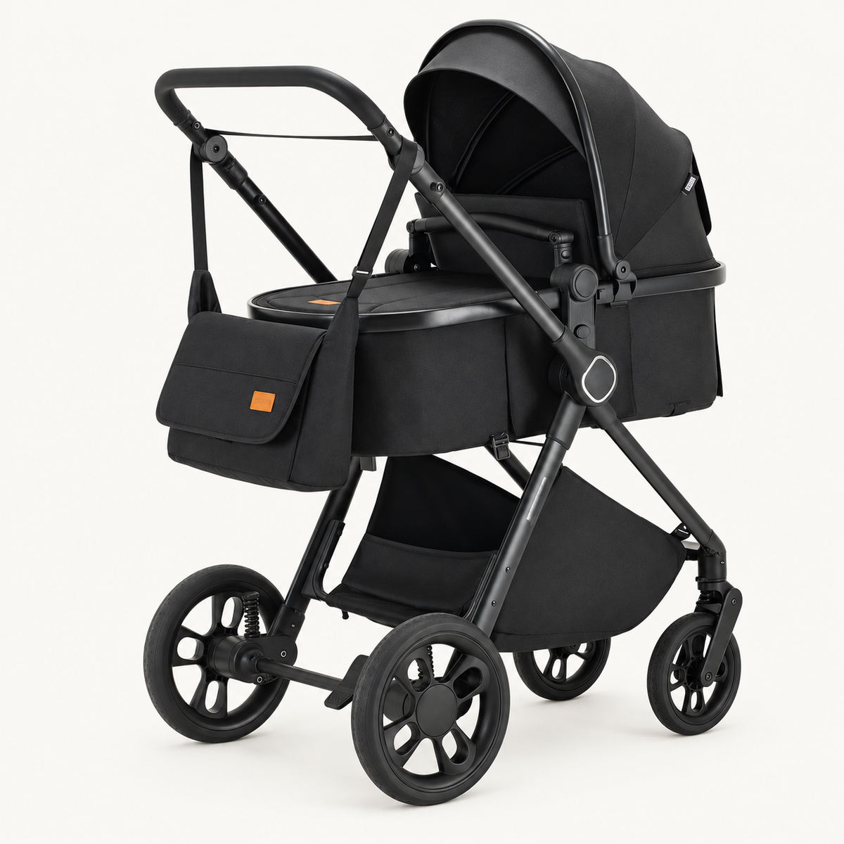 Poussette modulable — châssis aluminium — Noir