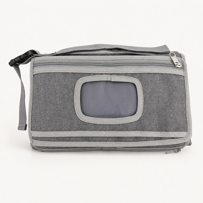 Kit de change nomade — pochette grise