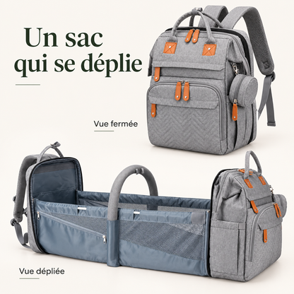 Sac à dos à langer nomade — un sac qui se déplie