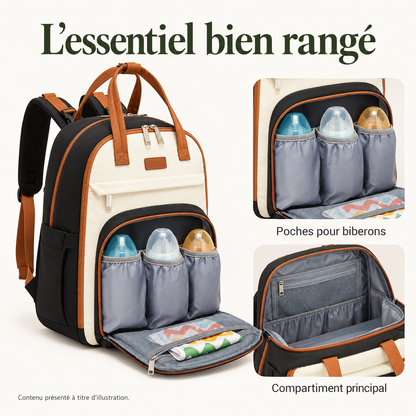 Sac à dos à langer — 3 poches isothermes — l’essentiel bien rangé