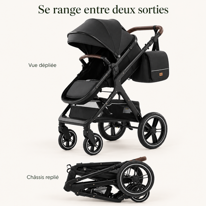 Poussette modulable avec sac assorti — se range entre deux sorties