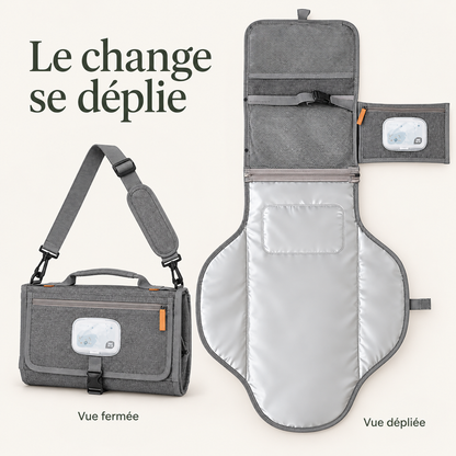 Tapis de change nomade — poche à lingettes — le change se déplie